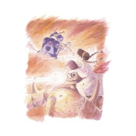 Watercolour Greeting cards 24 x 15,8 cm Rescue – Laputa – Castello nel cielo