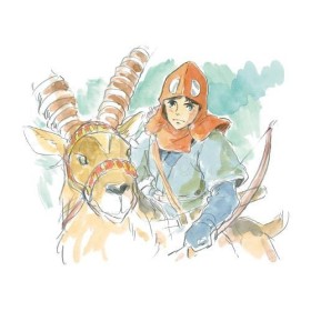 Watercolour Greeting cards 24 x 15,8 cm Ashitaka and Yakul – Princess