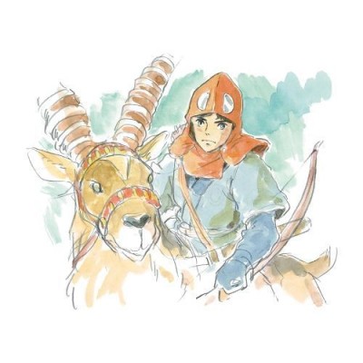 Watercolour Greeting cards 24 x 15,8 cm Ashitaka and Yakul – Princess