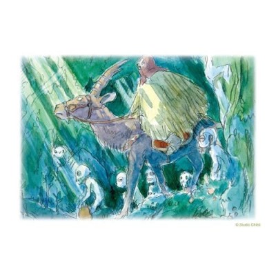 Watercolour Greeting cards 24 x 15,8 cm Ashitaka in the forest – Prin